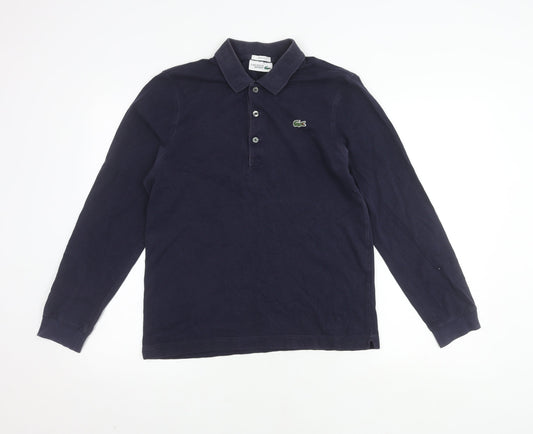 Lacoste Men's Slim Fit Blue Polo Shirt M Long Sleeve