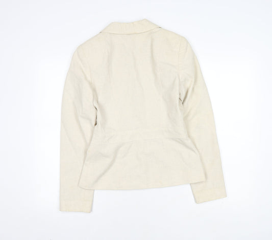Bay Women's Ivory Cotton Linen Blazer Size 8 Regular