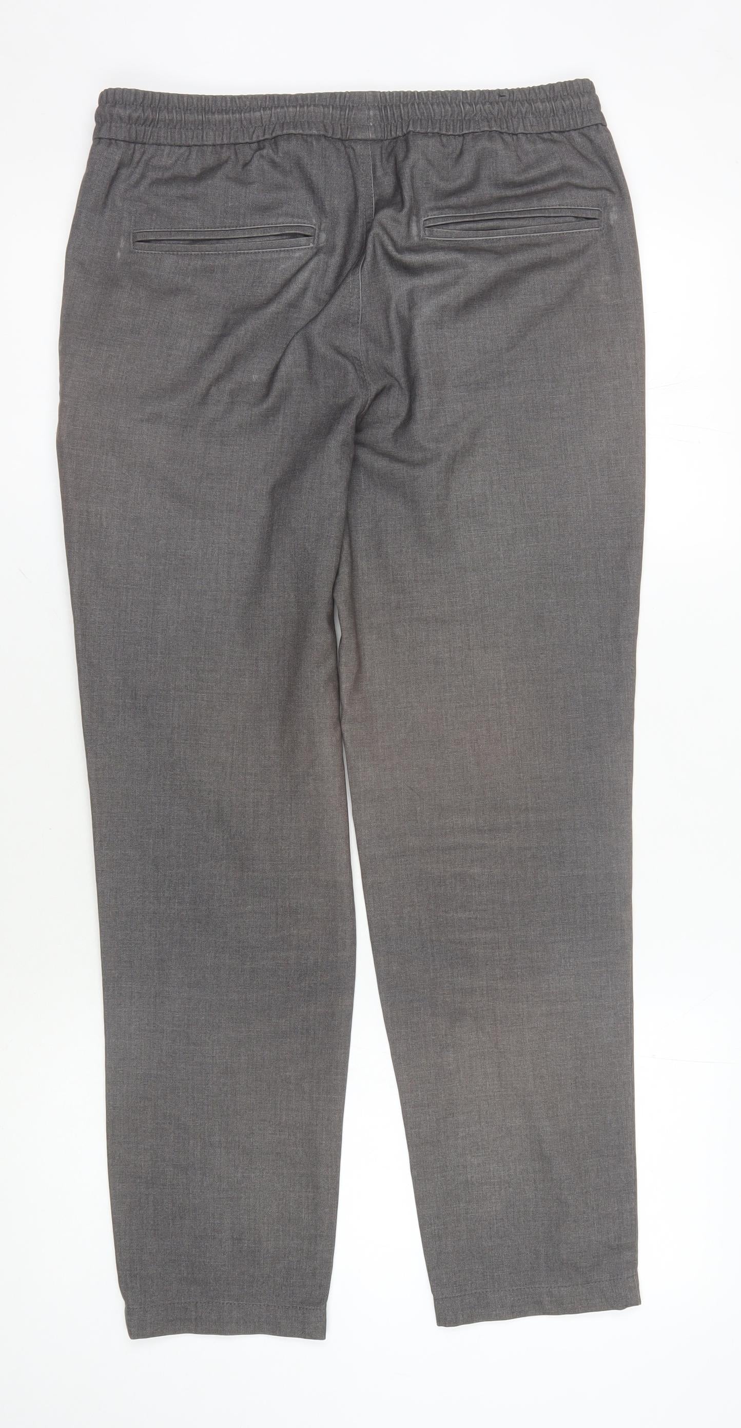 Jack & Jones Men's Grey Regular Fit Trousers 34