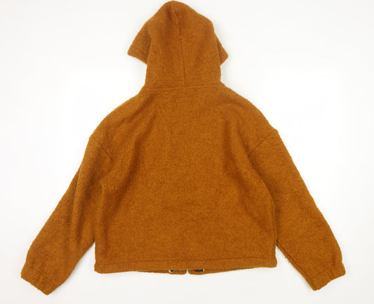 Forever 21 Men's Brown Hooded Jacket Size M Autumn