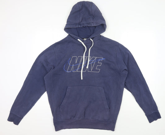 Mens UK S Regular Nike Blue Pullover Hoodie