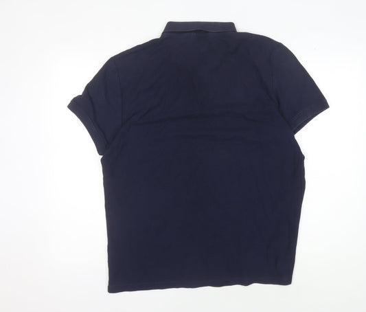Calvin Klein Men's Blue Cotton Polo Slim Fit