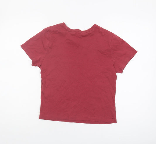Levi's Women's Red Medium Cotton Crew Neck T-Shirt