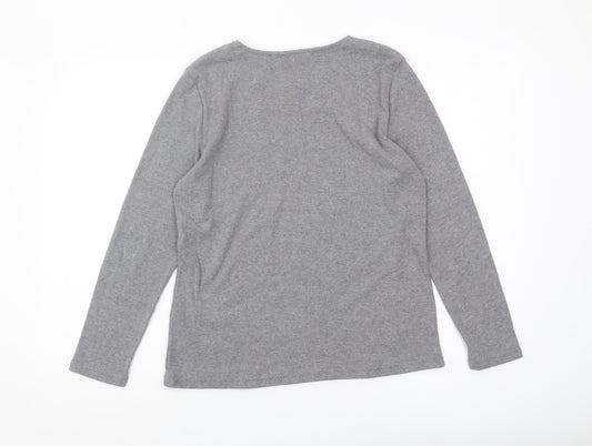 Anna Rose Women's Grey Long Sleeve Casual T-Shirt M