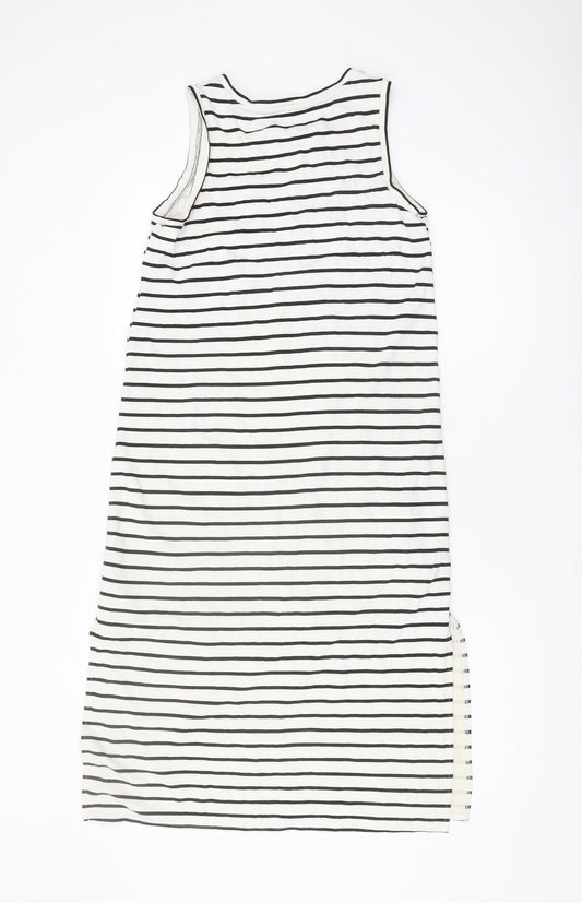 Banana Republic Women's White Striped Shift Dress S