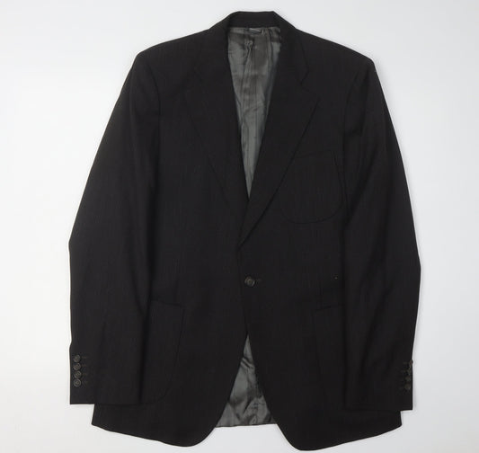 Calvin Klein Men's Black Wool Blazer - Size UK 42