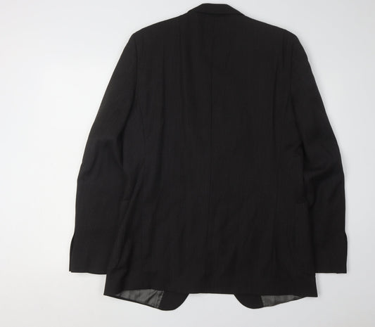 Calvin Klein Men's Black Wool Blazer - Size UK 42
