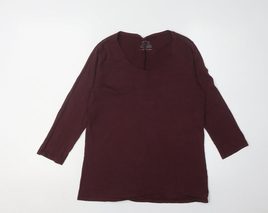 Womens UK Size 12 FatFace Purple Cotton Blend T-Shirt