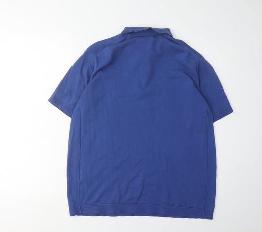 Massimo Dutti Men's Blue XL Polo Shirt