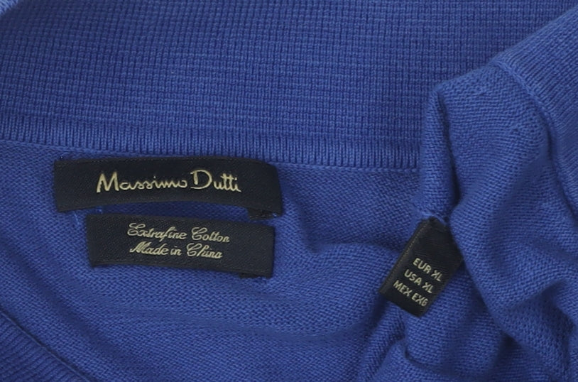 Massimo Dutti Men's Blue XL Polo Shirt
