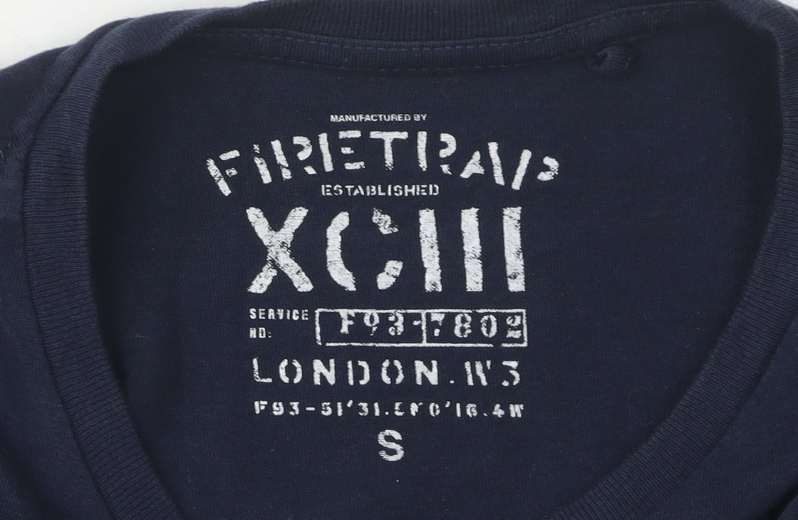 Firetrap Men's Blue Crew Neck T-Shirt, S