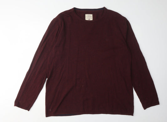 FatFace Men's Red XL Cotton Cashmere Pullover Jumper
