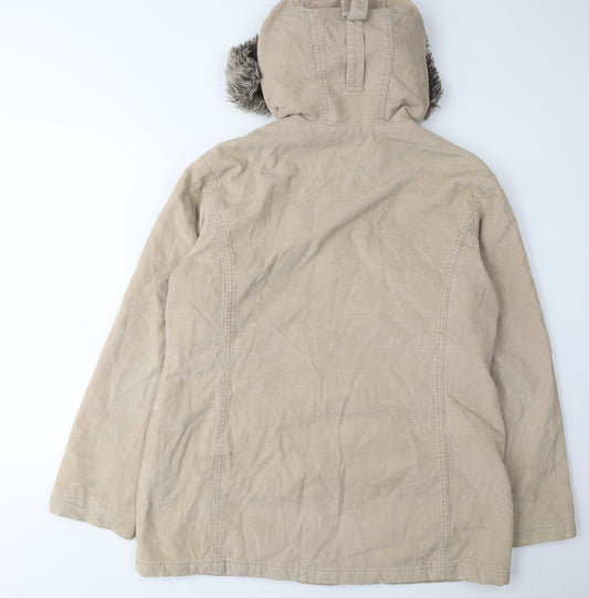 Debenhams Women's Beige Parka Coat Size 16