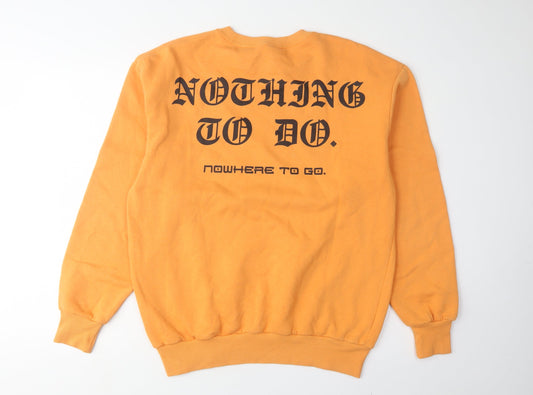 H&M Unisex Orange S Graphic Pullover Sweatshirt