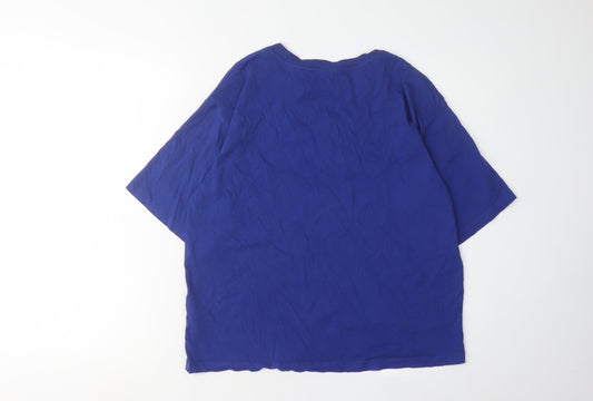 Womens UK Size M Karl Lagerfeld Blue Cotton T-Shirt