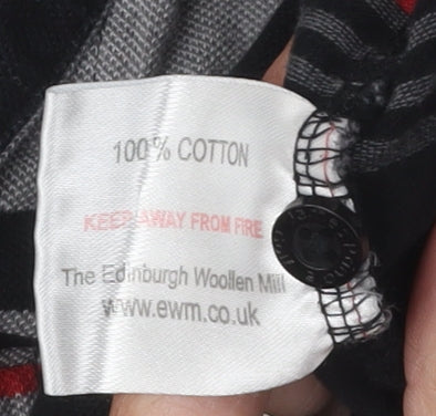 James Pringle Men's XL Striped Polo Shirt Black/Grey - Golf Ready