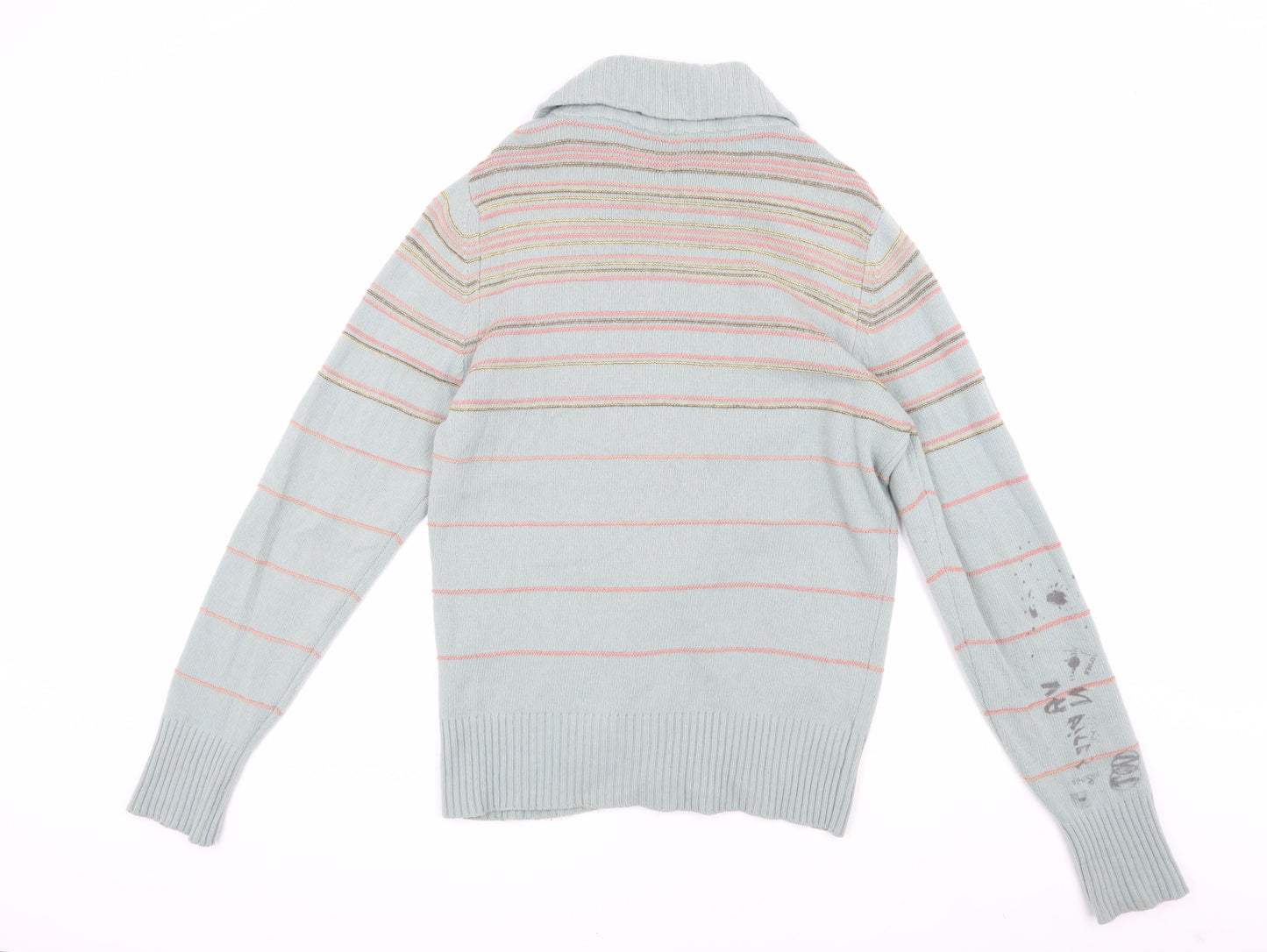 Diesel Men's Grey Striped Knit Jacket Size M