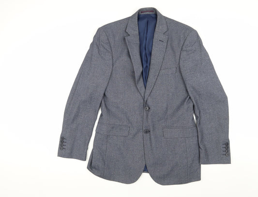 Moss Esq. Men's Blue Blazer 38 Regular Fit Classic Style