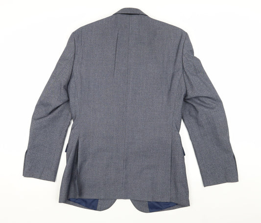 Moss Esq. Men's Blue Blazer 38 Regular Fit Classic Style