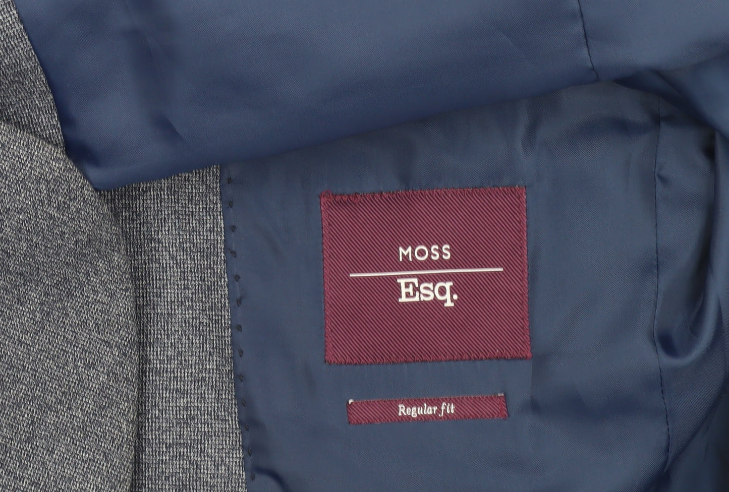 Moss Esq. Men's Blue Blazer 38 Regular Fit Classic Style