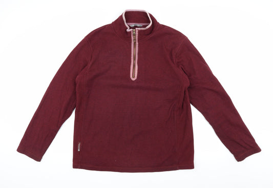 Mountain Warehouse Men's Red 1/4 Zip Fleece Sweatshirt L