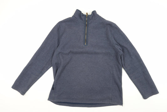 Mountain Warehouse Men's Blue 1/2 Zip Fleece Sweatshirt L