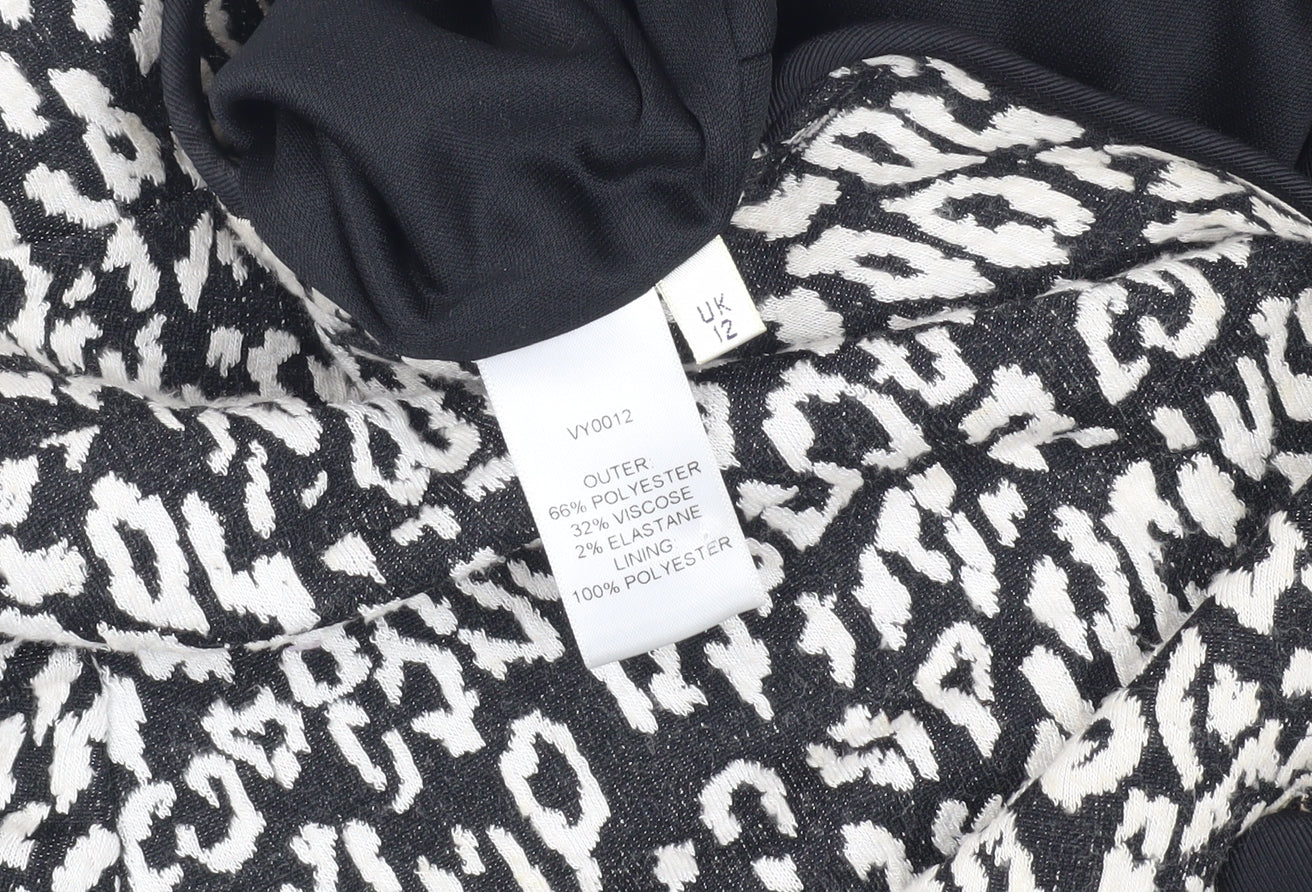 Viyella Women's Black Animal Print Jacket Size 12