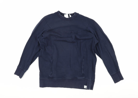 Womens UK 12 Regular adidas Blue Pullover Sweatshirt