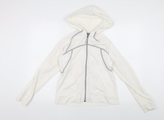 Champion Women's White Basic Jacket, Size S, Hooded
