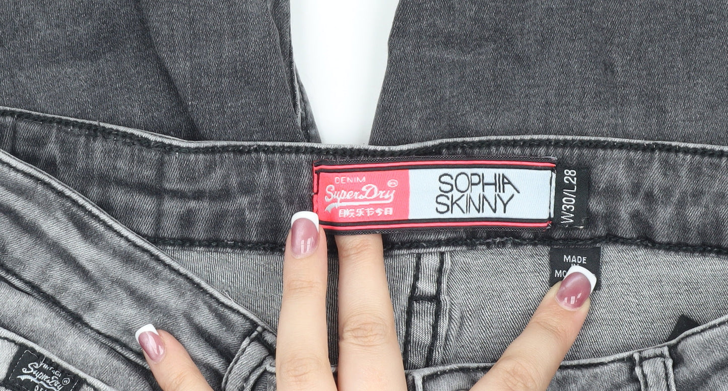 Superdry Women's Grey Skinny Jeans Size L