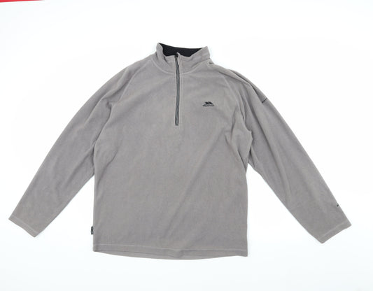 Trespass Men's Grey Fleece 1/4 Zip Sweatshirt L
