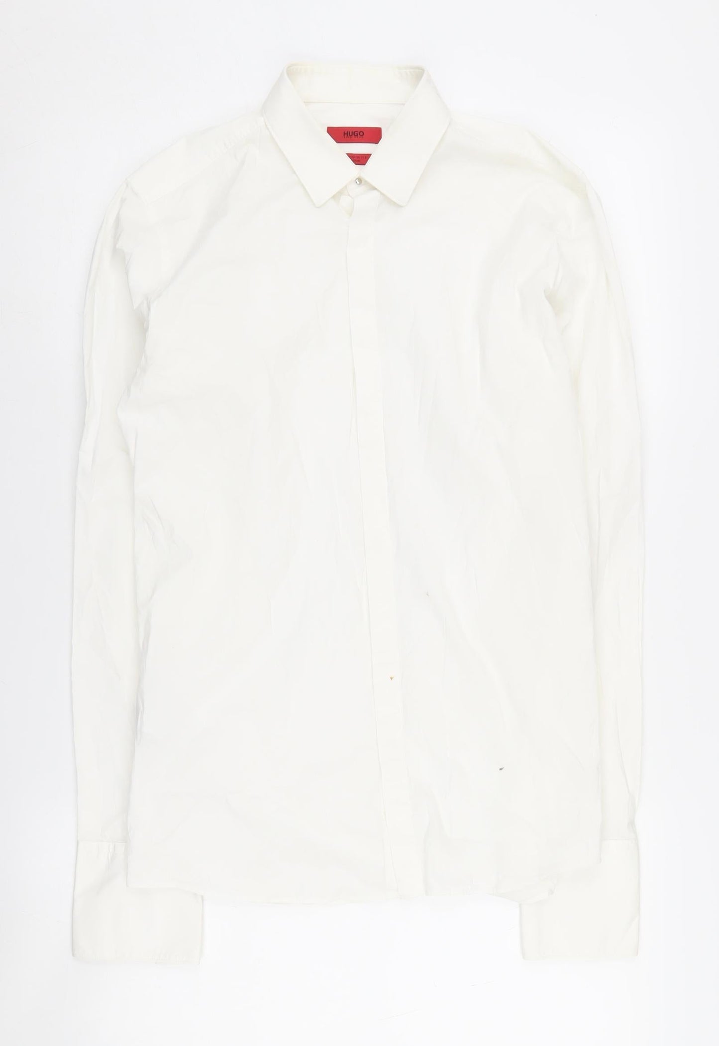 Hugo Boss Men's White Formal Dress Shirt 39 Extra Slim