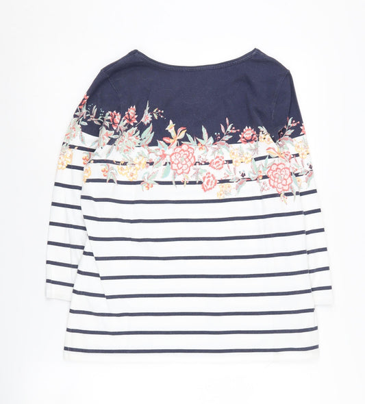 Womens UK Size 12 Laura Ashley Multicoloured 100% Cotton T-Shirt