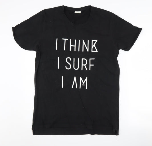 Jack & Jones Black Graphic XL Men's T-Shirt Casual