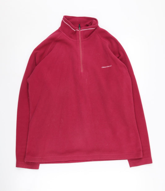 Craghoppers Women's Red Fleece Zip Sweatshirt, Size 12