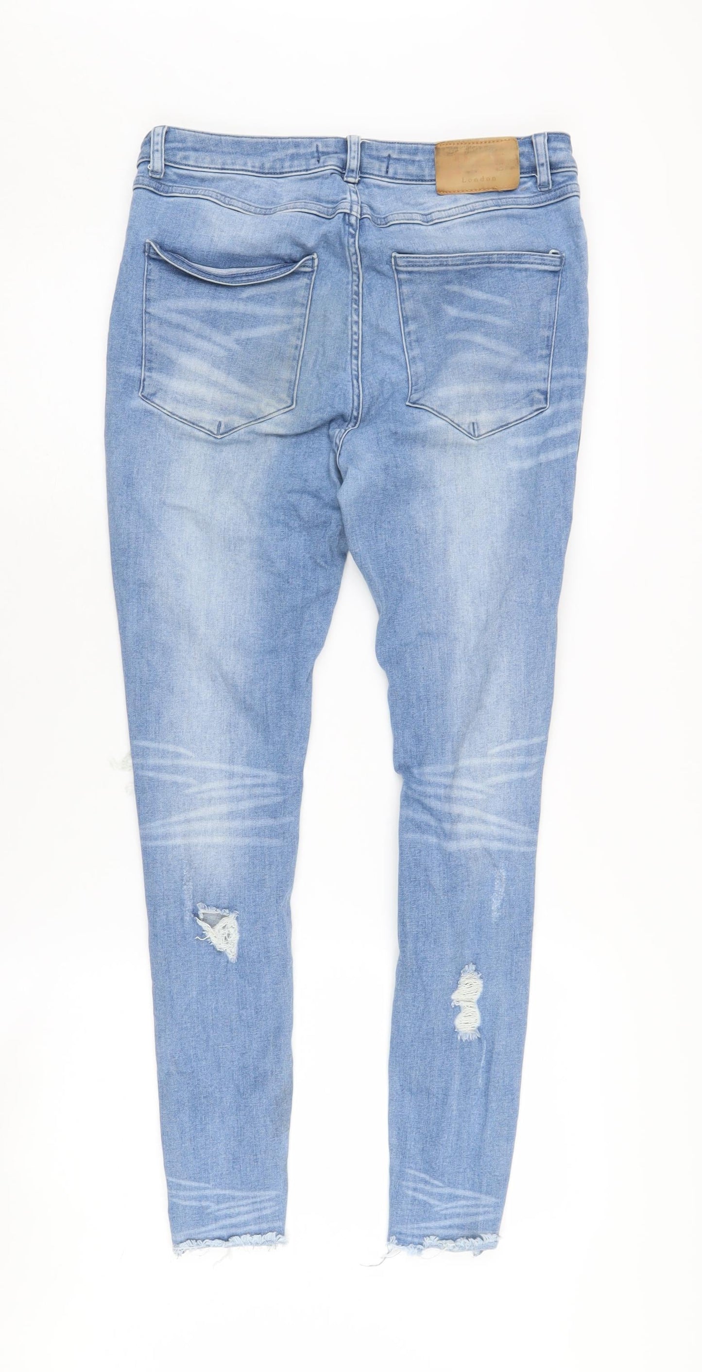 Prè London Women's Blue Distressed Skinny Jeans Size 32