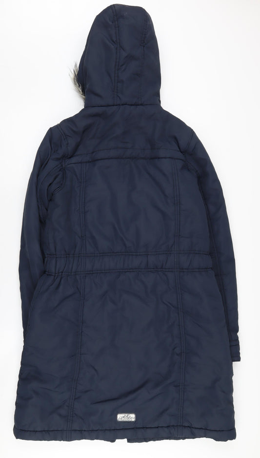 YIGGA Girls Blue Parka Coat, Size 14, Long Hooded
