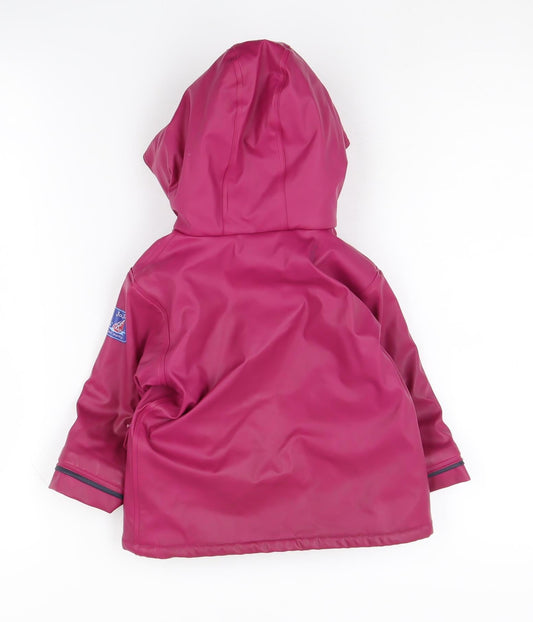 JoJo Maman Bébé Pink Girls Rain Jacket 12-18 Months