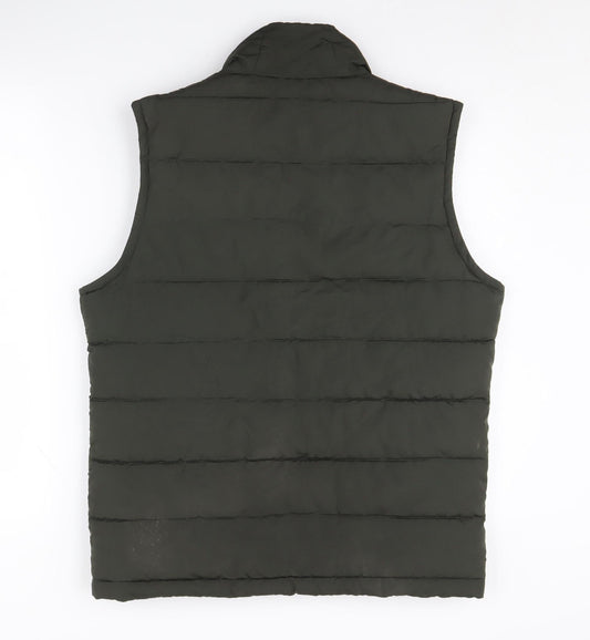 GAP Men's Green S Puffer Waistcoat with Zipped Pockets