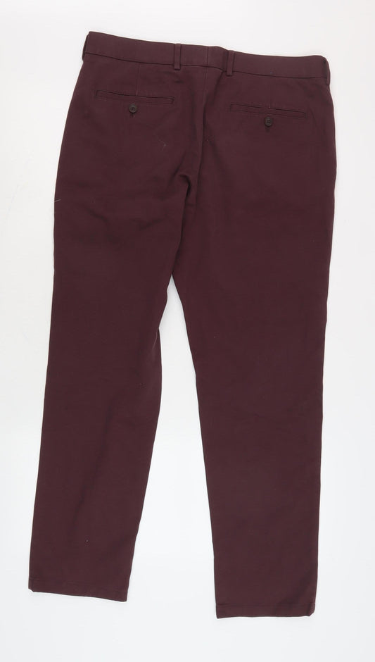 Charles Tyrwhitt Men's Slim Fit Brown Trousers 34W