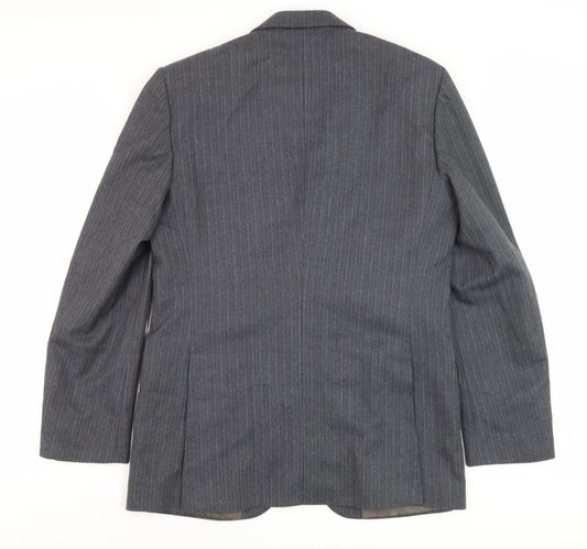 Burton Men's Grey Striped Blazer 38 Regular Fit