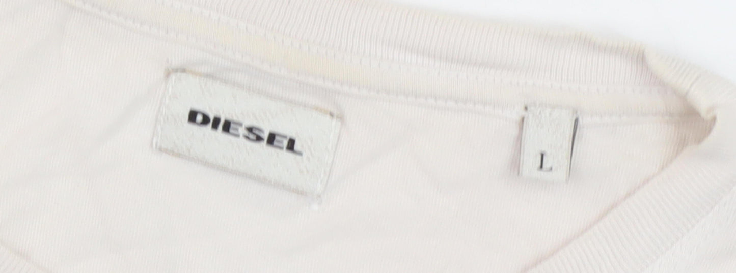 Diesel Men's Ivory Animal Graphic T-Shirt L