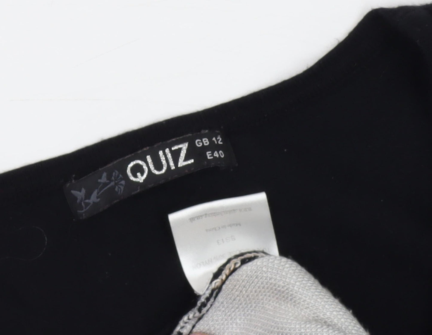 Quiz Women's Black Geometric Dress, Size 12