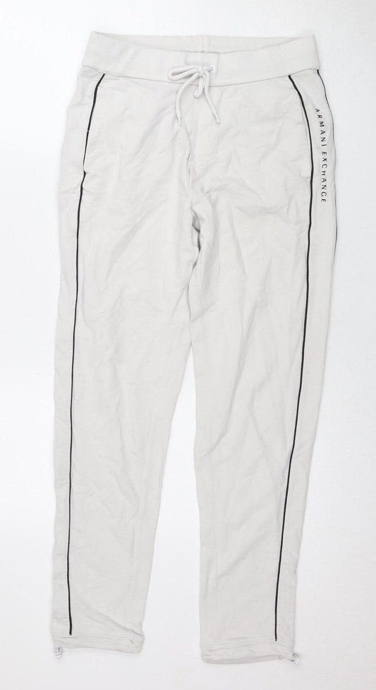 Armani Exchange White Jogger Trousers XS Unisex