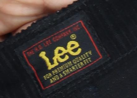 Lee Black Corduroy Trousers, 30W Regular Fit