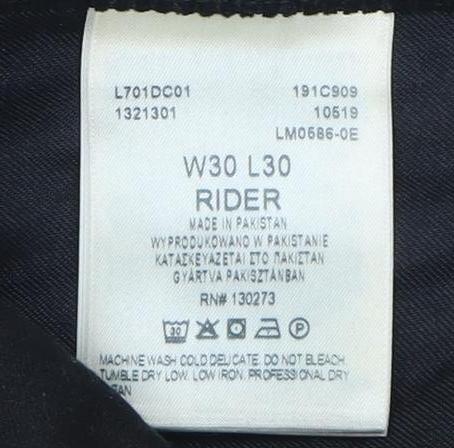 Lee Black Corduroy Trousers, 30W Regular Fit