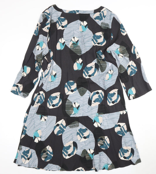 White Stuff Women's Multicolour Dress, UK 16, 3/4 Sleeve