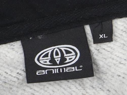 Animal Mens Full Zip Black Hoodie 7XL