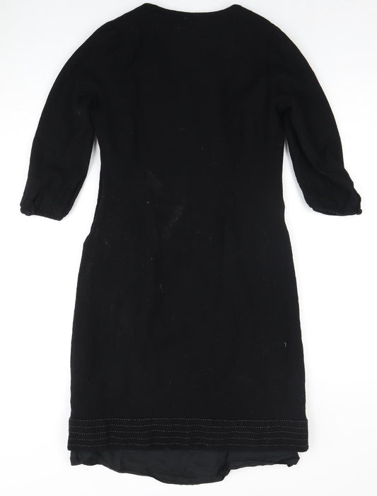 Boden Women's Black Wool Sheath Dress Size 12