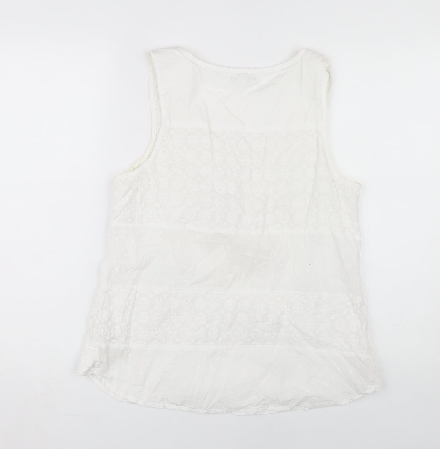 Fat Face Women's White Blouse, Size 12, Cotton Summer Wear